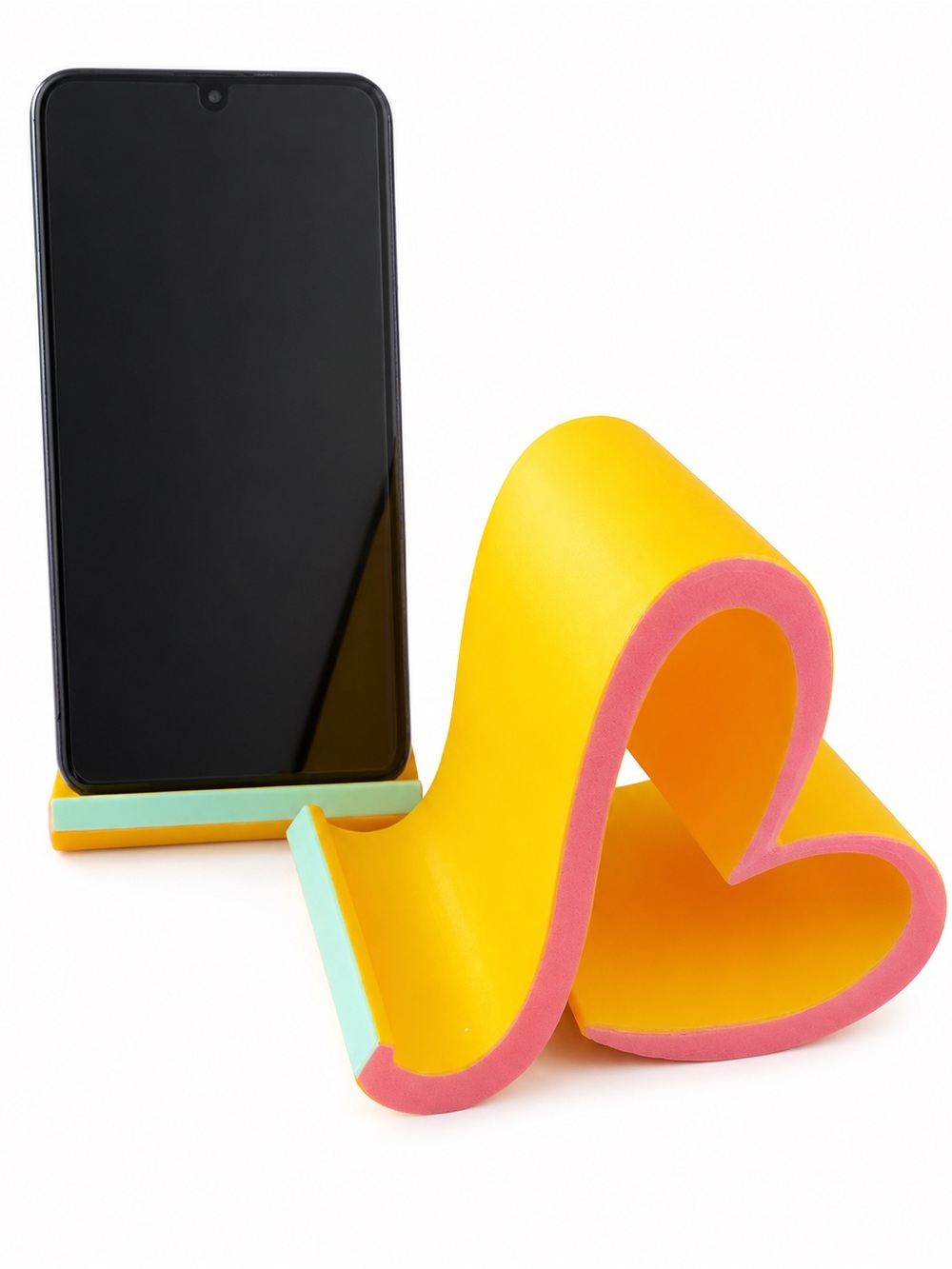 Yellow 3d printing Heart Tablet & Phone Stand -for teacher appreciate